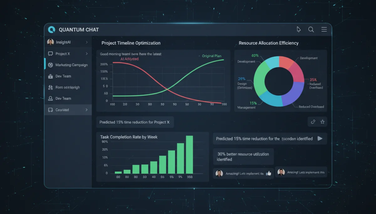 AI analytics dashboard showing team productivity and project insights