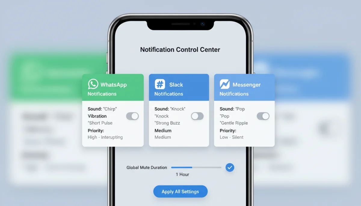 Smartphone showing detailed app notification settings