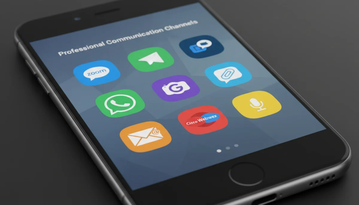 Smartphone screen showing multiple digital communication app icons