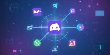 Illustration of diverse entertainment messaging app icons connecting users with shared interests.