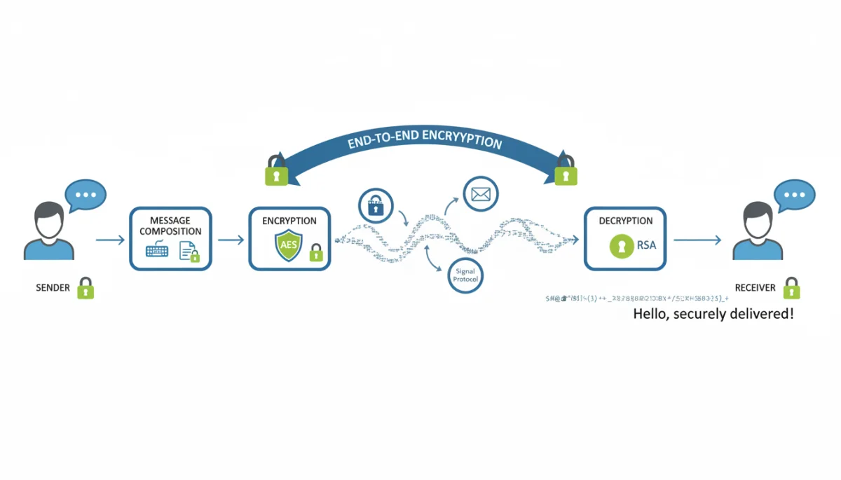 End-to-end encryption process visualization