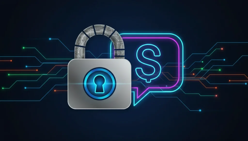 Digital padlock over speech bubble, representing enhanced messaging privacy features.