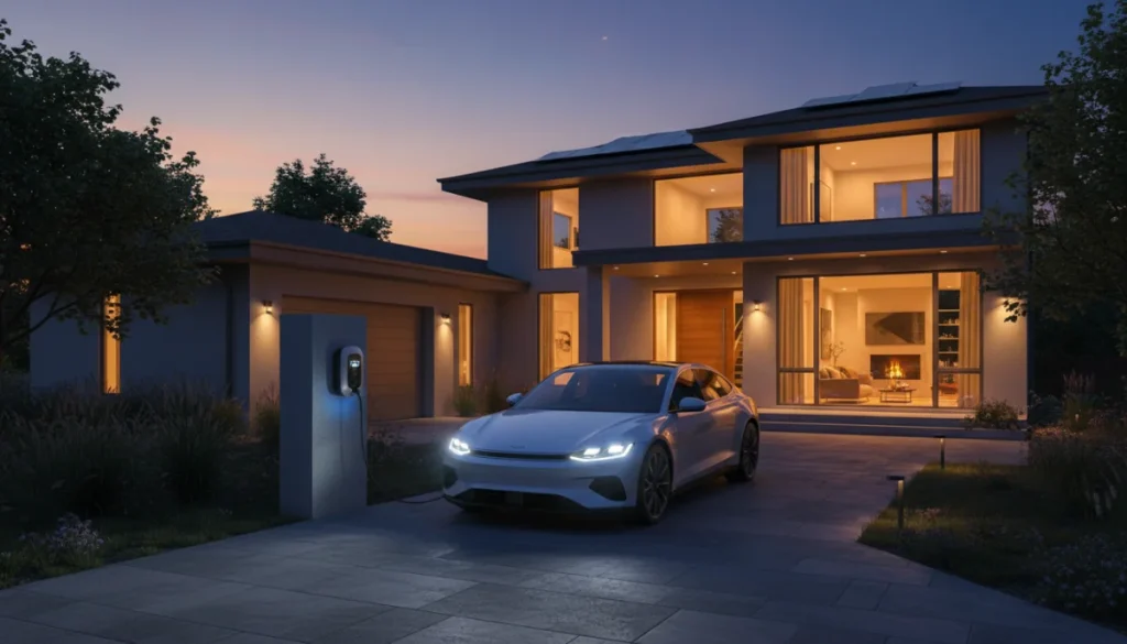 Electric vehicle charging at home, impacting utility bills
