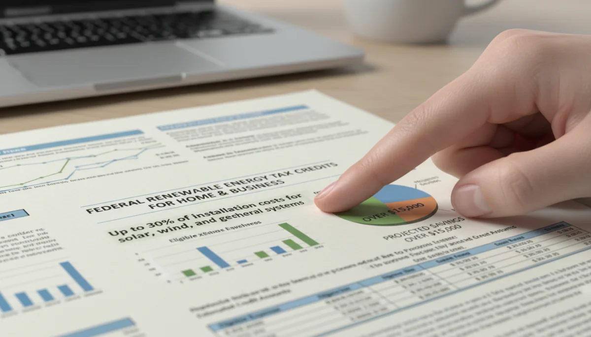 Federal tax credit document for renewable energy installations.