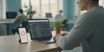 Person focused at desk with controlled app notifications