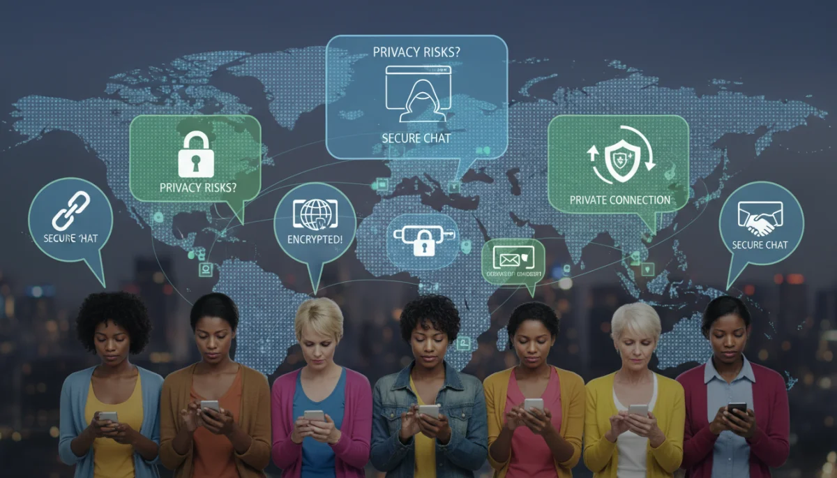Users engaging in secure digital communication and understanding privacy settings.