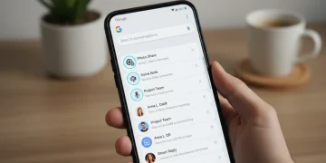 Google Messages app interface on an Android phone showcasing new features
