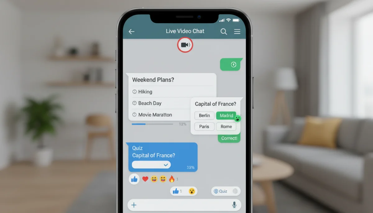 Interactive features enhancing group chat participation.