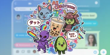 LINE App AI stickers and effects in action, showcasing diverse expressions and creative digital enhancements.
