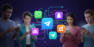 Interconnected messaging app icons with glowing lines on a digital background, representing recent updates