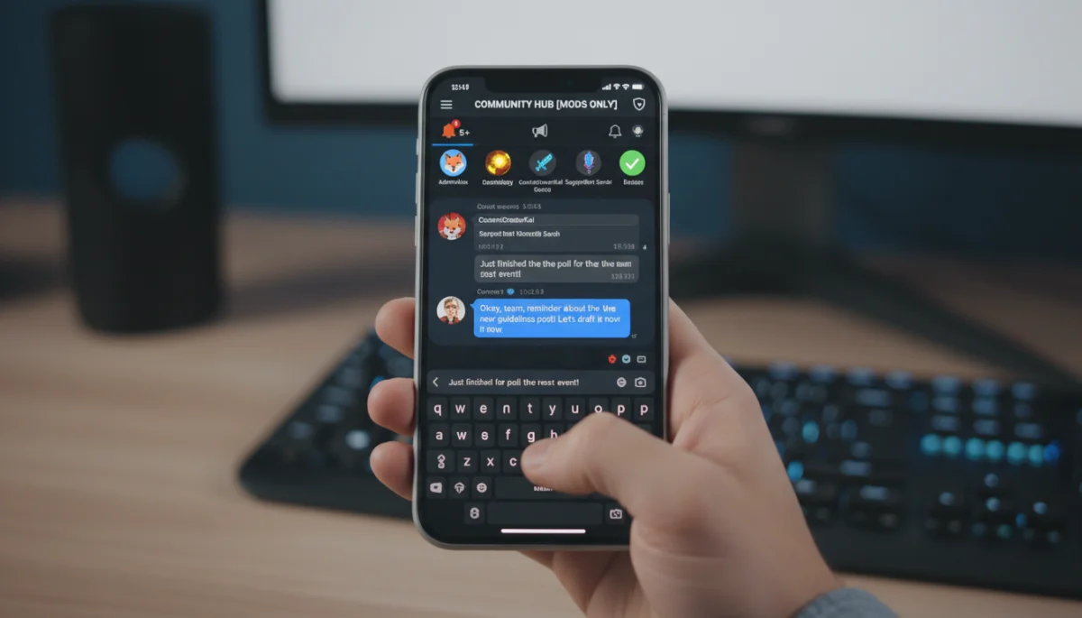 Moderator actively managing a social network group chat.
