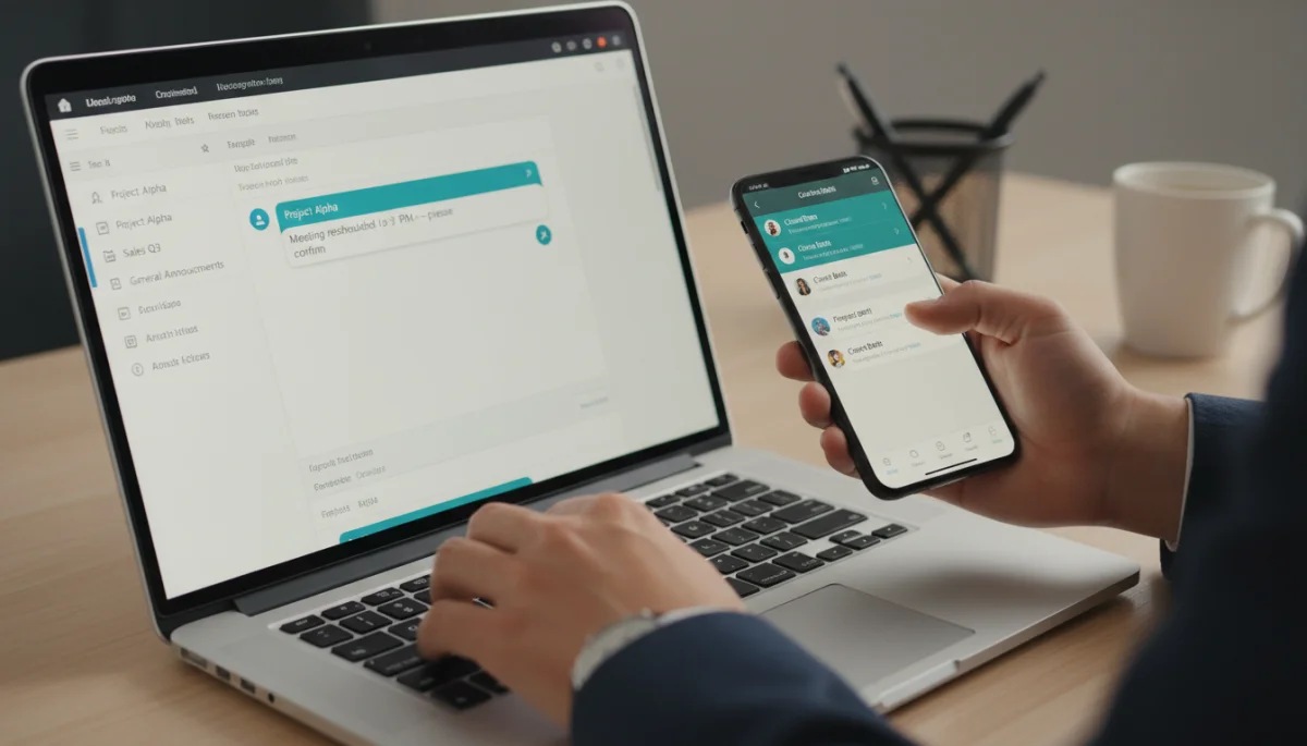Seamless communication across devices with business messaging apps