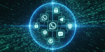 Secure messaging apps comparison with padlock and shield icons
