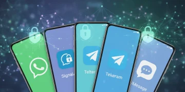 Secure messaging apps comparison on smartphone screens
