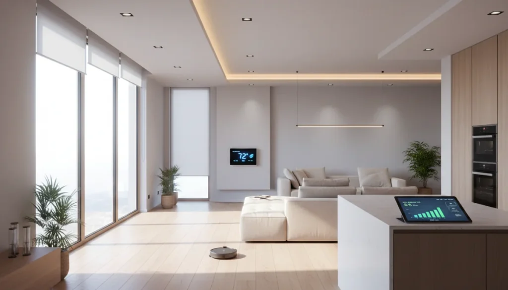 Smart home interior with integrated energy-saving devices