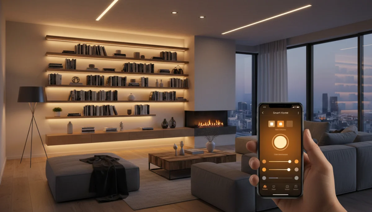 Smart LED lighting controlled via a mobile app