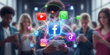 Diverse social app icons interconnected, representing the complex social app landscape and messaging platforms.