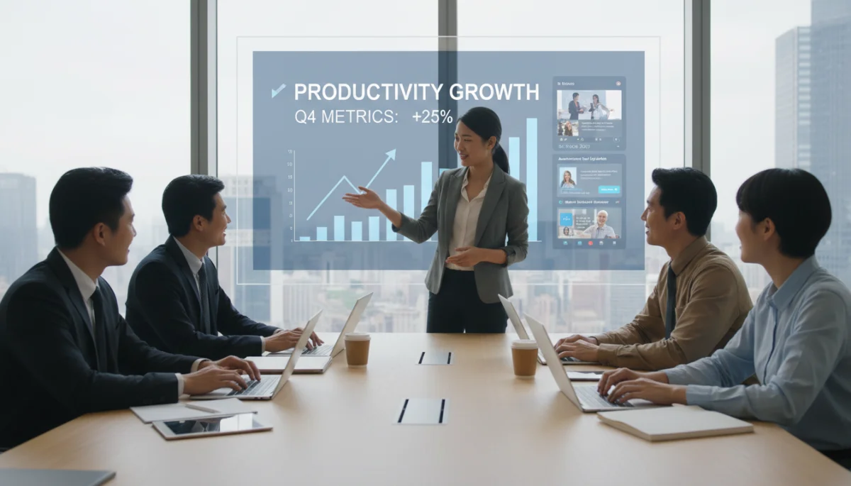 Team collaborating with increased productivity due to integrated communication tools