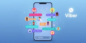 Viber revamped group chat interface on a smartphone, showing multiple users interacting.